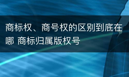 商标权、商号权的区别到底在哪 商标归属版权号