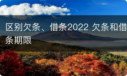 区别欠条、借条2022 欠条和借条期限