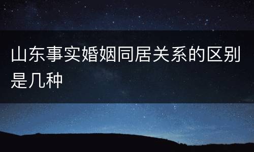 山东事实婚姻同居关系的区别是几种
