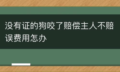 没有证的狗咬了赔偿主人不赔误费用怎办