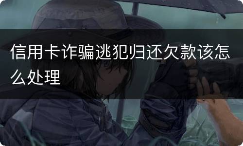 信用卡诈骗逃犯归还欠款该怎么处理