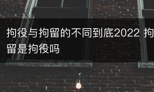 拘役与拘留的不同到底2022 拘留是拘役吗