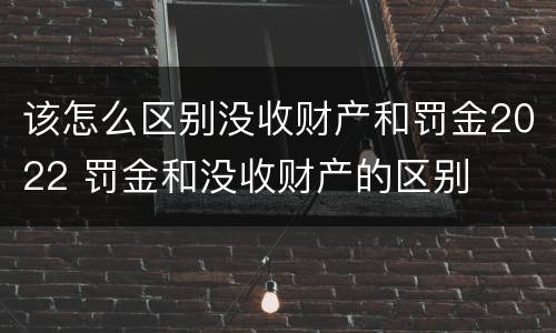 该怎么区别没收财产和罚金2022 罚金和没收财产的区别