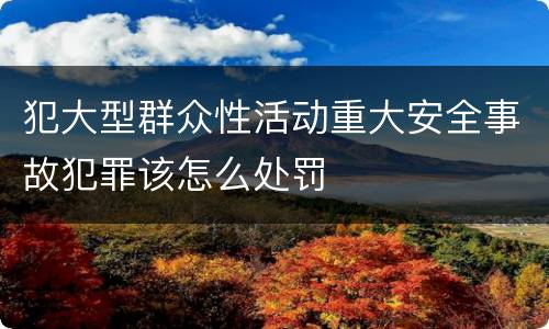 犯大型群众性活动重大安全事故犯罪该怎么处罚