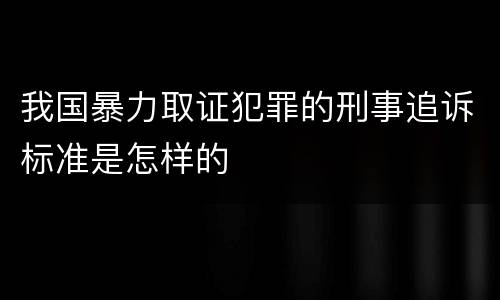我国暴力取证犯罪的刑事追诉标准是怎样的