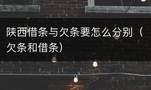 陕西借条与欠条要怎么分别（欠条和借条）