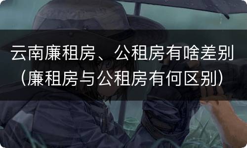 云南廉租房、公租房有啥差别（廉租房与公租房有何区别）