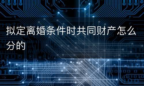 拟定离婚条件时共同财产怎么分的