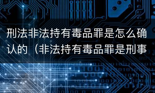 刑法非法持有毒品罪是怎么确认的（非法持有毒品罪是刑事犯罪吗）