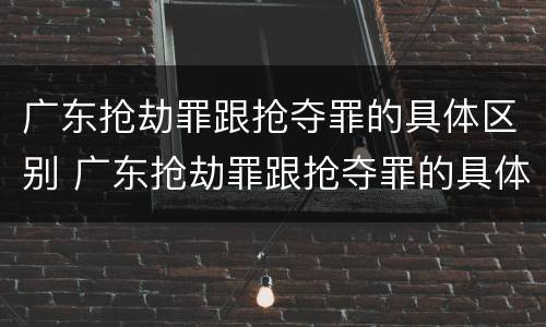 广东抢劫罪跟抢夺罪的具体区别 广东抢劫罪跟抢夺罪的具体区别是什么