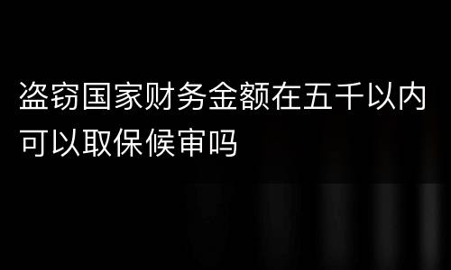盗窃国家财务金额在五千以内可以取保候审吗