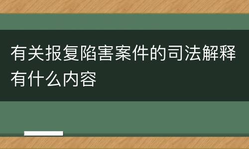有关报复陷害案件的司法解释有什么内容
