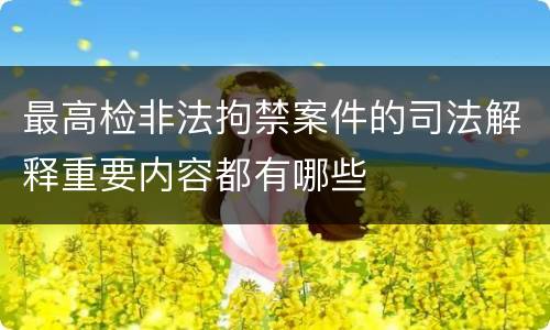 最高检非法拘禁案件的司法解释重要内容都有哪些