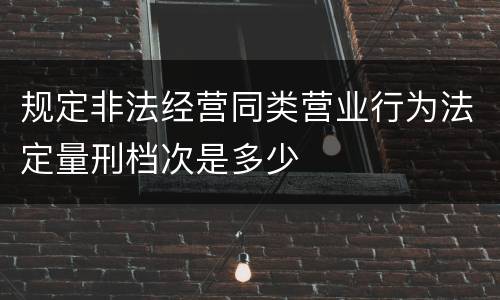 规定非法经营同类营业行为法定量刑档次是多少