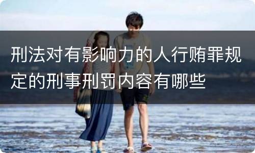 刑法对有影响力的人行贿罪规定的刑事刑罚内容有哪些