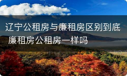 辽宁公租房与廉租房区别到底 廉租房公租房一样吗