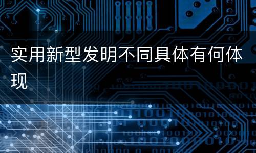 实用新型发明不同具体有何体现