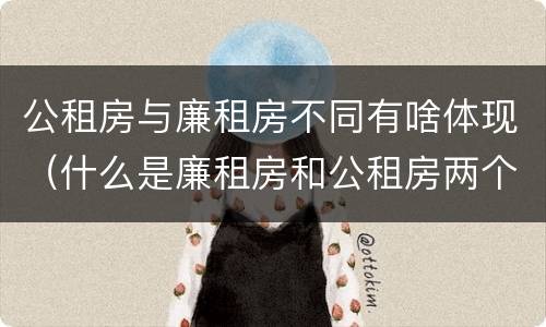 公租房与廉租房不同有啥体现（什么是廉租房和公租房两个有什么特点）