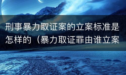 刑事暴力取证案的立案标准是怎样的（暴力取证罪由谁立案侦查）