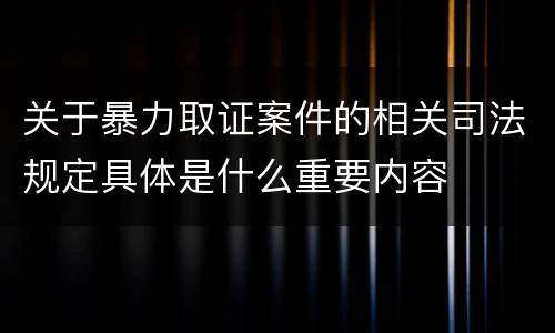 关于暴力取证案件的相关司法规定具体是什么重要内容