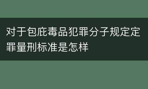 对于包庇毒品犯罪分子规定定罪量刑标准是怎样