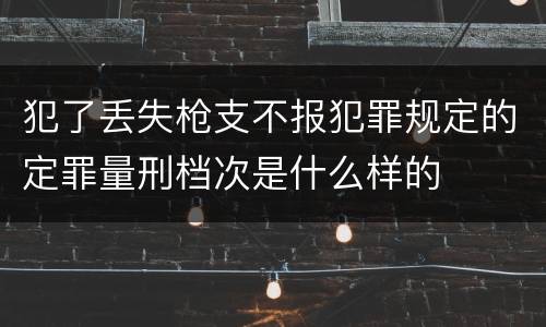 犯了丢失枪支不报犯罪规定的定罪量刑档次是什么样的