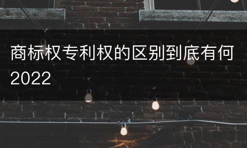 商标权专利权的区别到底有何2022