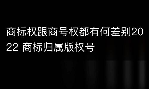 商标权跟商号权都有何差别2022 商标归属版权号