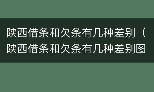 陕西借条和欠条有几种差别（陕西借条和欠条有几种差别图片）