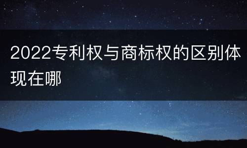 2022专利权与商标权的区别体现在哪