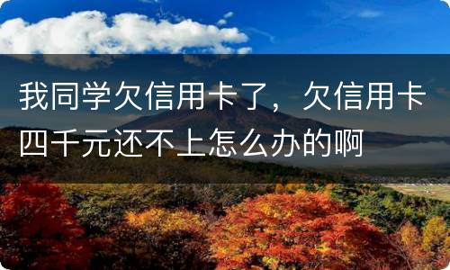 我同学欠信用卡了，欠信用卡四千元还不上怎么办的啊