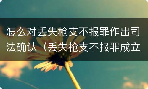 怎么对丢失枪支不报罪作出司法确认（丢失枪支不报罪成立条件）