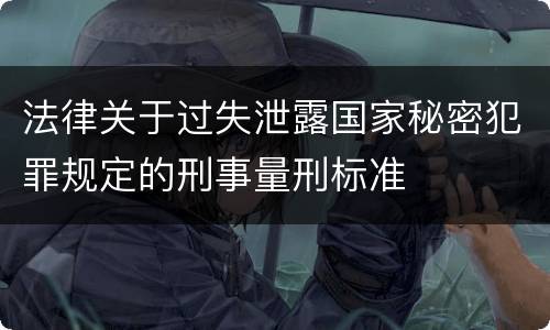 法律关于过失泄露国家秘密犯罪规定的刑事量刑标准