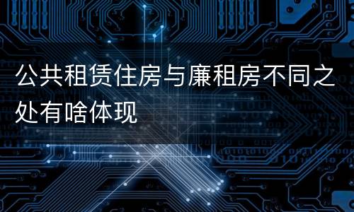 公共租赁住房与廉租房不同之处有啥体现
