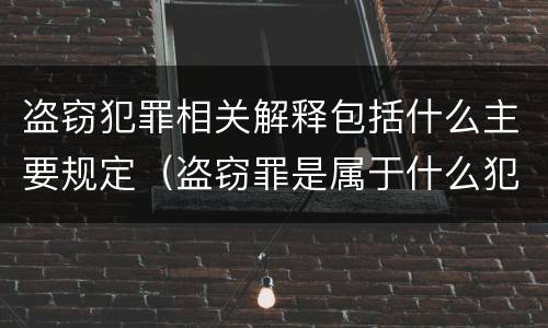 盗窃犯罪相关解释包括什么主要规定（盗窃罪是属于什么犯罪类型）