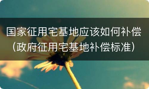 国家征用宅基地应该如何补偿（政府征用宅基地补偿标准）