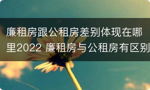 廉租房跟公租房差别体现在哪里2022 廉租房与公租房有区别吗