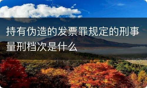 持有伪造的发票罪规定的刑事量刑档次是什么
