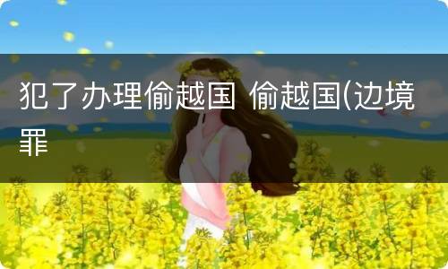 犯了办理偷越国 偷越国(边境罪