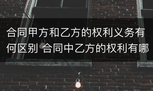 合同甲方和乙方的权利义务有何区别 合同中乙方的权利有哪些