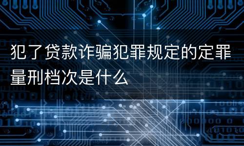 犯了贷款诈骗犯罪规定的定罪量刑档次是什么