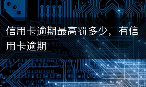 信用卡逾期最高罚多少，有信用卡逾期