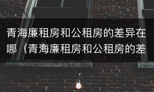 青海廉租房和公租房的差异在哪（青海廉租房和公租房的差异在哪里）