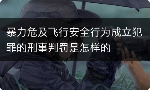 暴力危及飞行安全行为成立犯罪的刑事判罚是怎样的