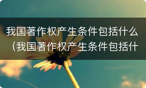 我国著作权产生条件包括什么（我国著作权产生条件包括什么权利）