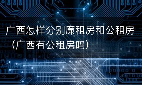 广西怎样分别廉租房和公租房（广西有公租房吗）