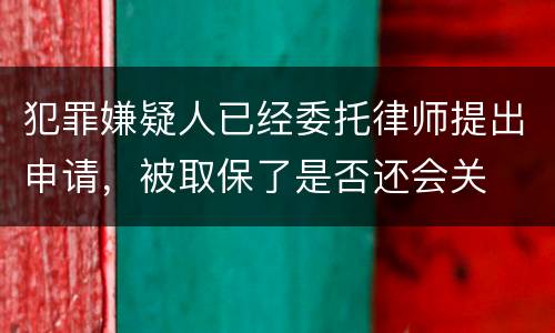 犯罪嫌疑人已经委托律师提出申请，被取保了是否还会关