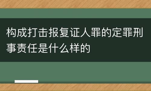 构成打击报复证人罪的定罪刑事责任是什么样的