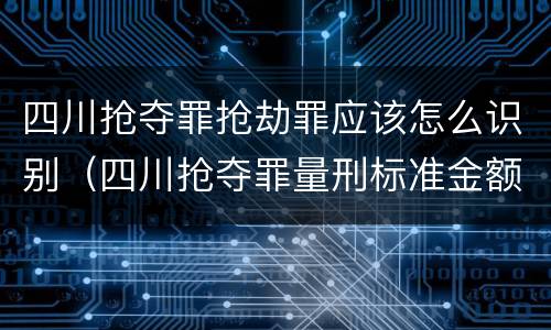四川抢夺罪抢劫罪应该怎么识别（四川抢夺罪量刑标准金额）