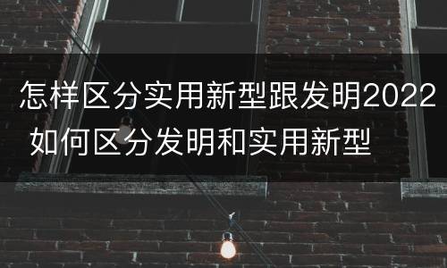 怎样区分实用新型跟发明2022 如何区分发明和实用新型